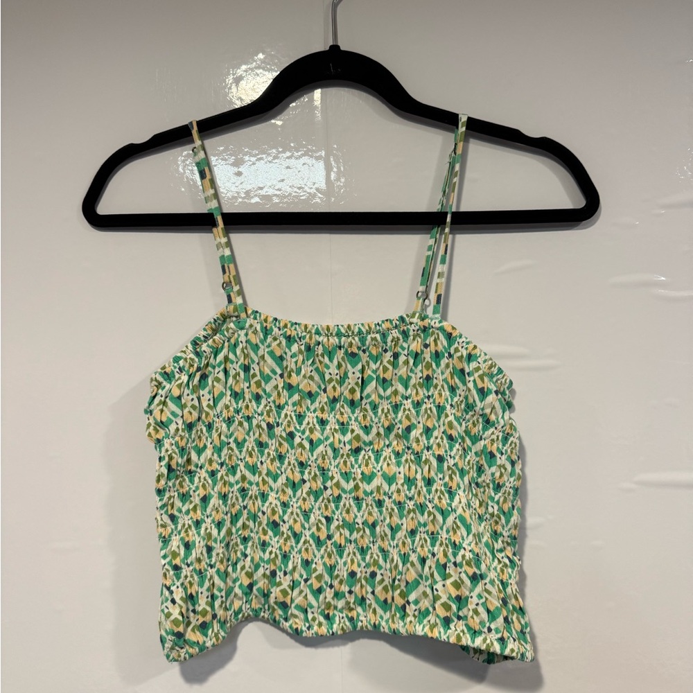 O'Neill Green and Cream Camisole‎ Top